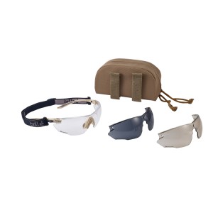 Очки защитные Goggles BOLLE COMBAT Tan with Clear, Smoke and Yellow lens [BOLLE]